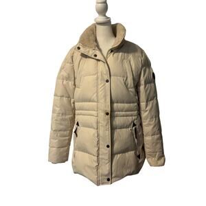 Lauren Ralph Lauren Cream Puffer Jacket Sherpa Lined Women’s Medium